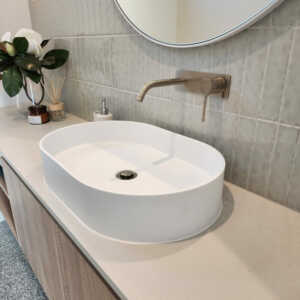 Plati Solid Surface Basin in Bathroom
