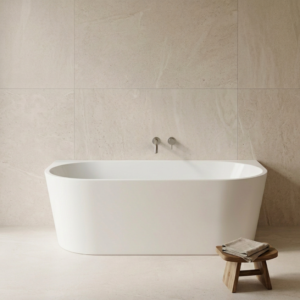Amelie Back-to-Wall Freestanding Bath