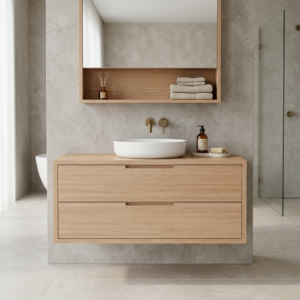 Carini Wall Hung Solid Timber Bathroom Vanity