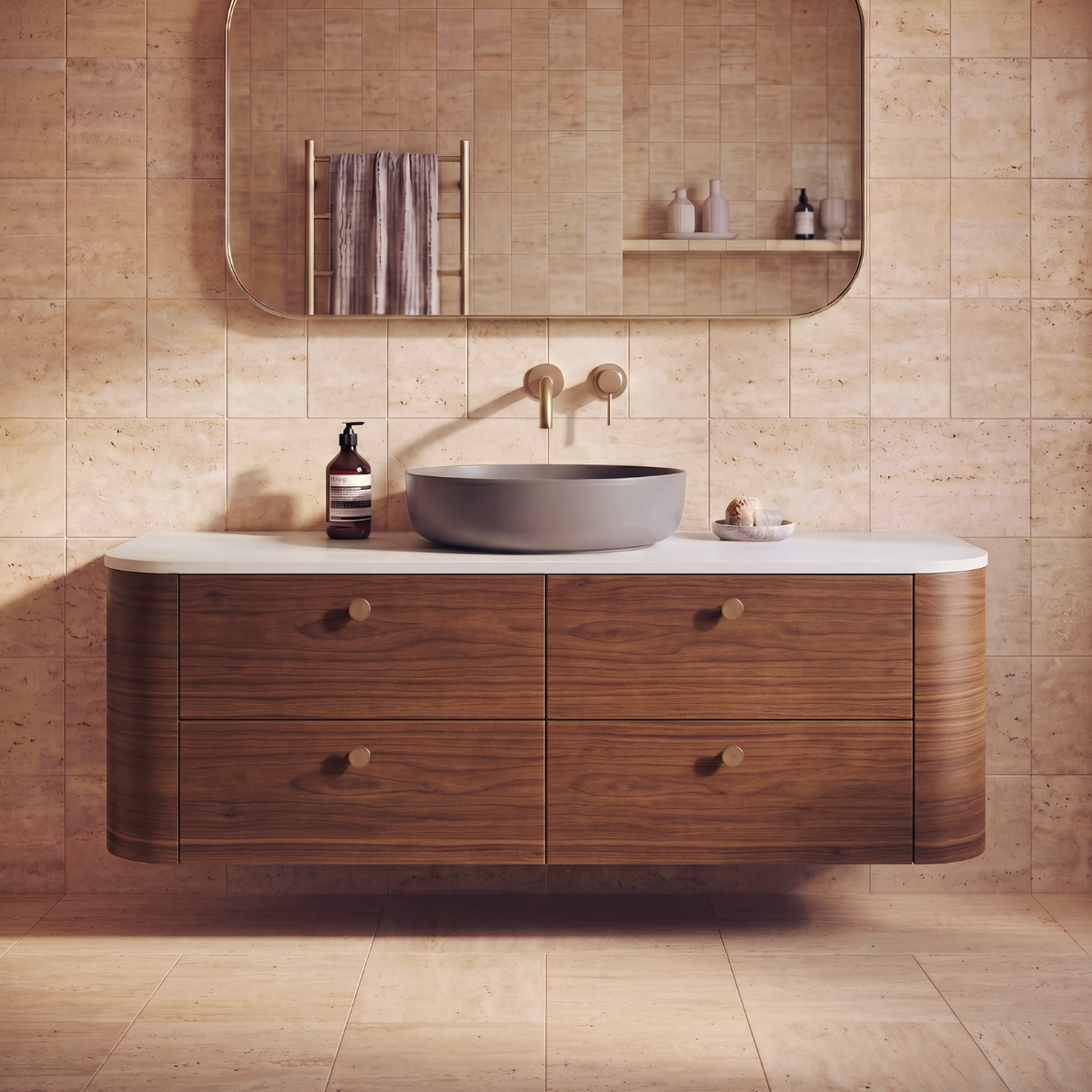 Hudson Curved Wall Hung Vanity - Image 3