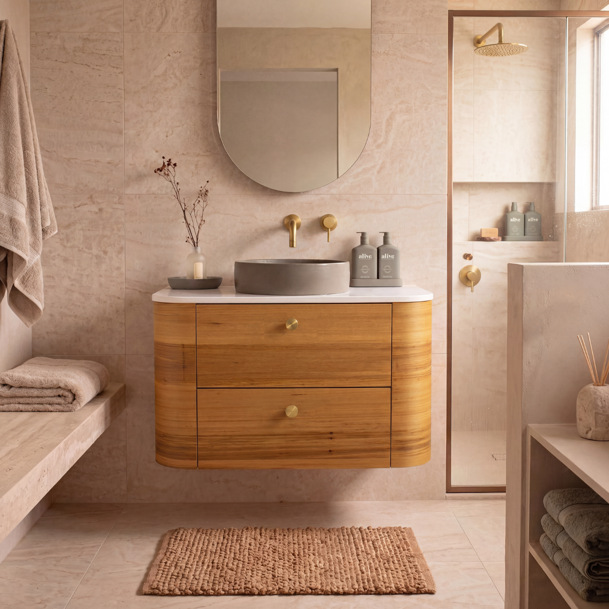 Hudson Curved Wall Hung Vanity - Image 7