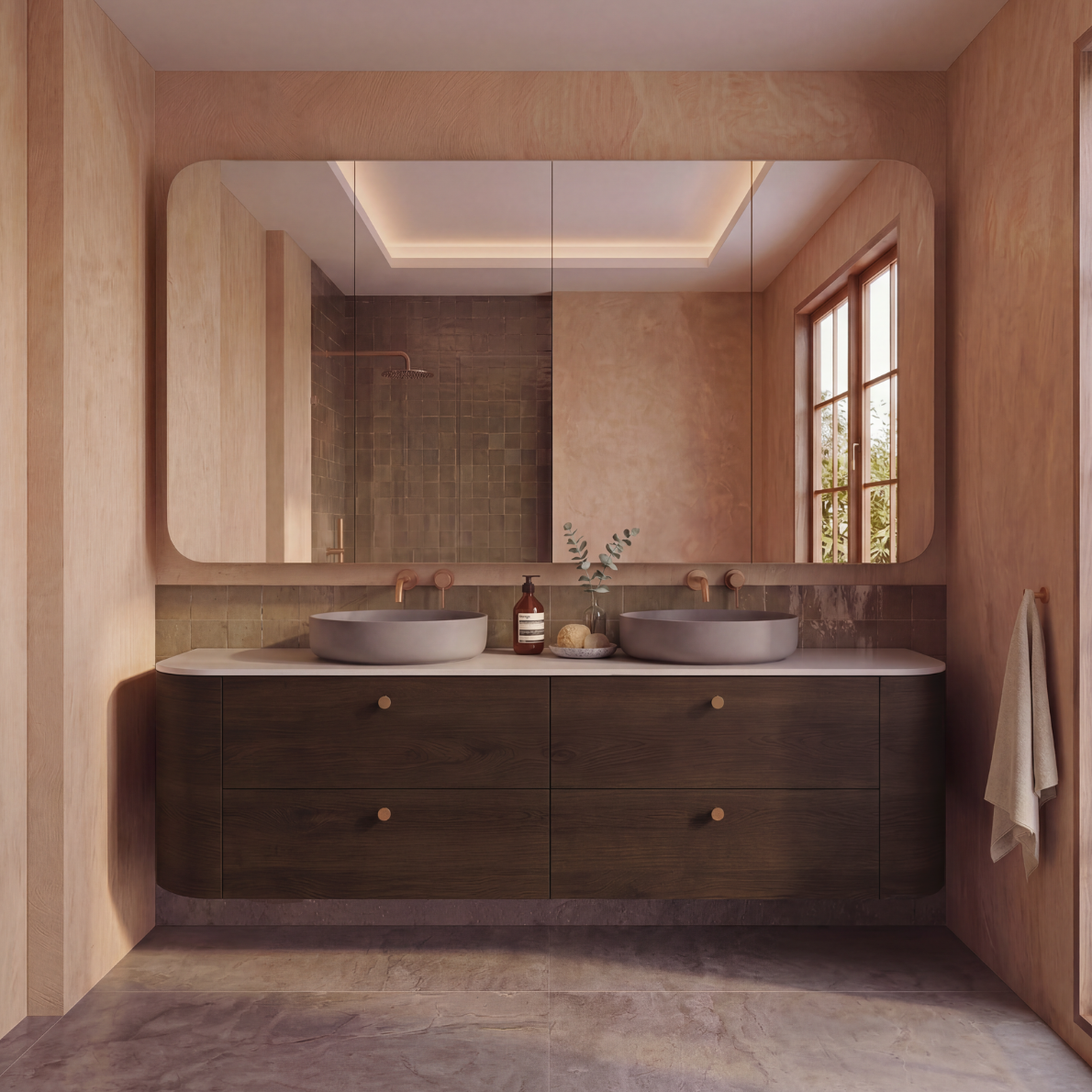 Hudson Curved Wall Hung Vanity